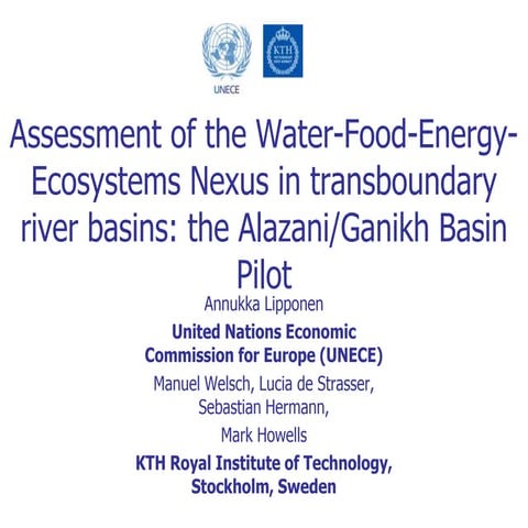 Assessment of the Water-Food-Energy-Ecosystems Nexus in transboundary river b...