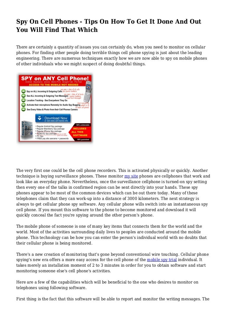 Spy On Cell Phones Tips On How To Get It Done And Out