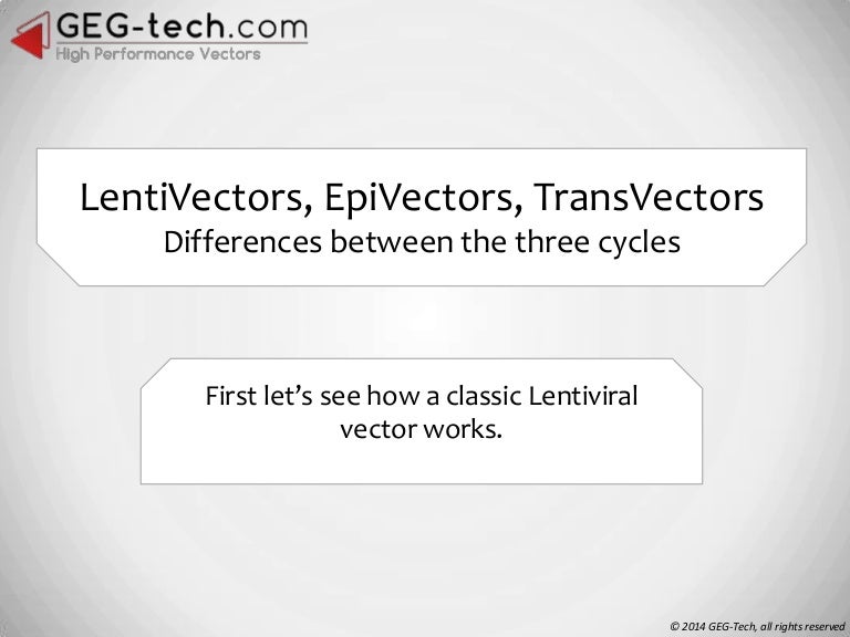Three types of Lentiviral Vectors - by GEG-tech.com