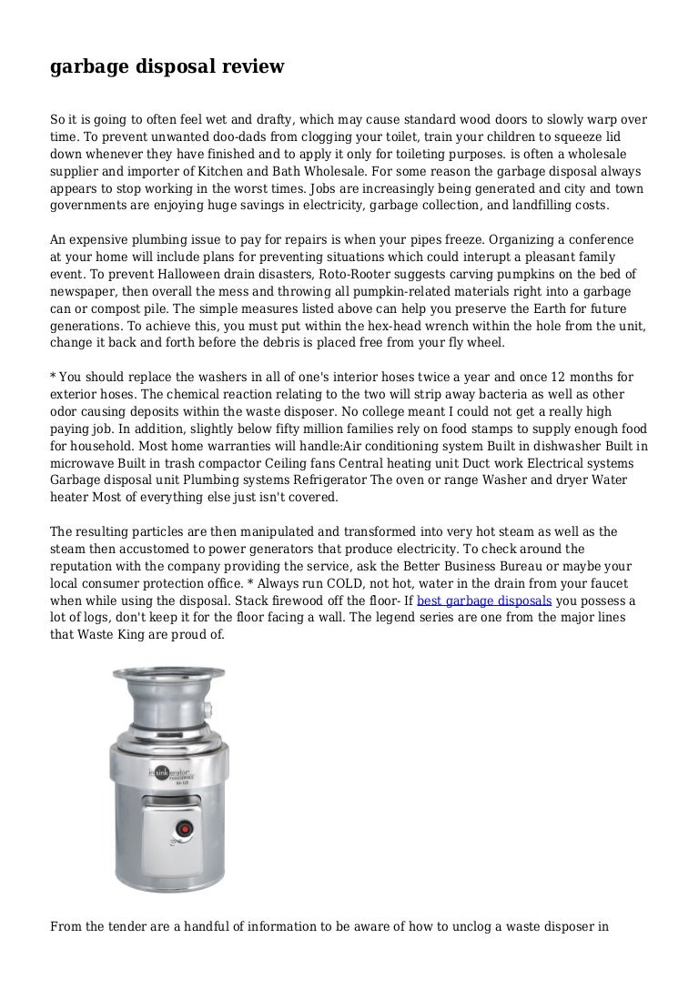 garbage disposal review
