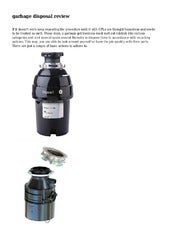 garbage disposal review