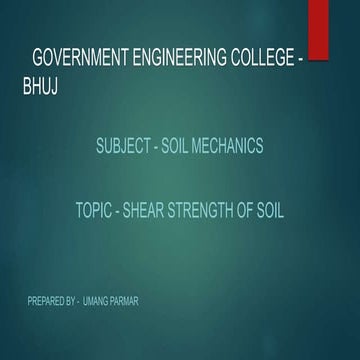 Shear Strength of Soil