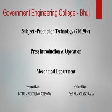 Press introduction & Operation