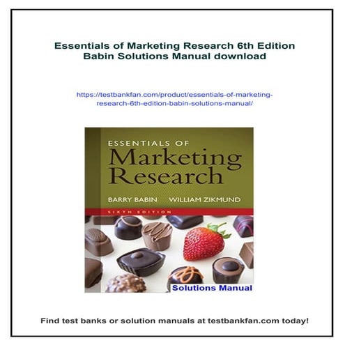 Essentials of Marketing Research 6th Edition Babin Solutions Manual