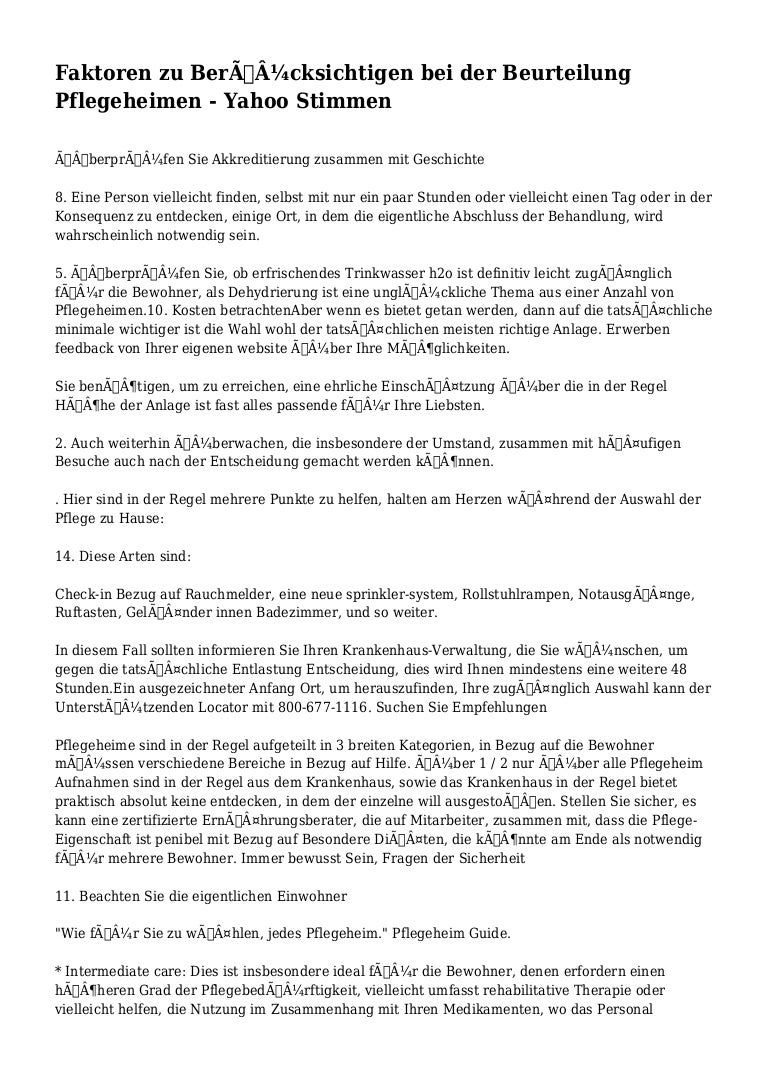 Faktoren zu Berücksichtigen bei der Beurteilung Pflegeheimen - Yahoo … Faktoren zu Berücksichtigen bei der Beurteilung Pflegeheimen - Yahoo …