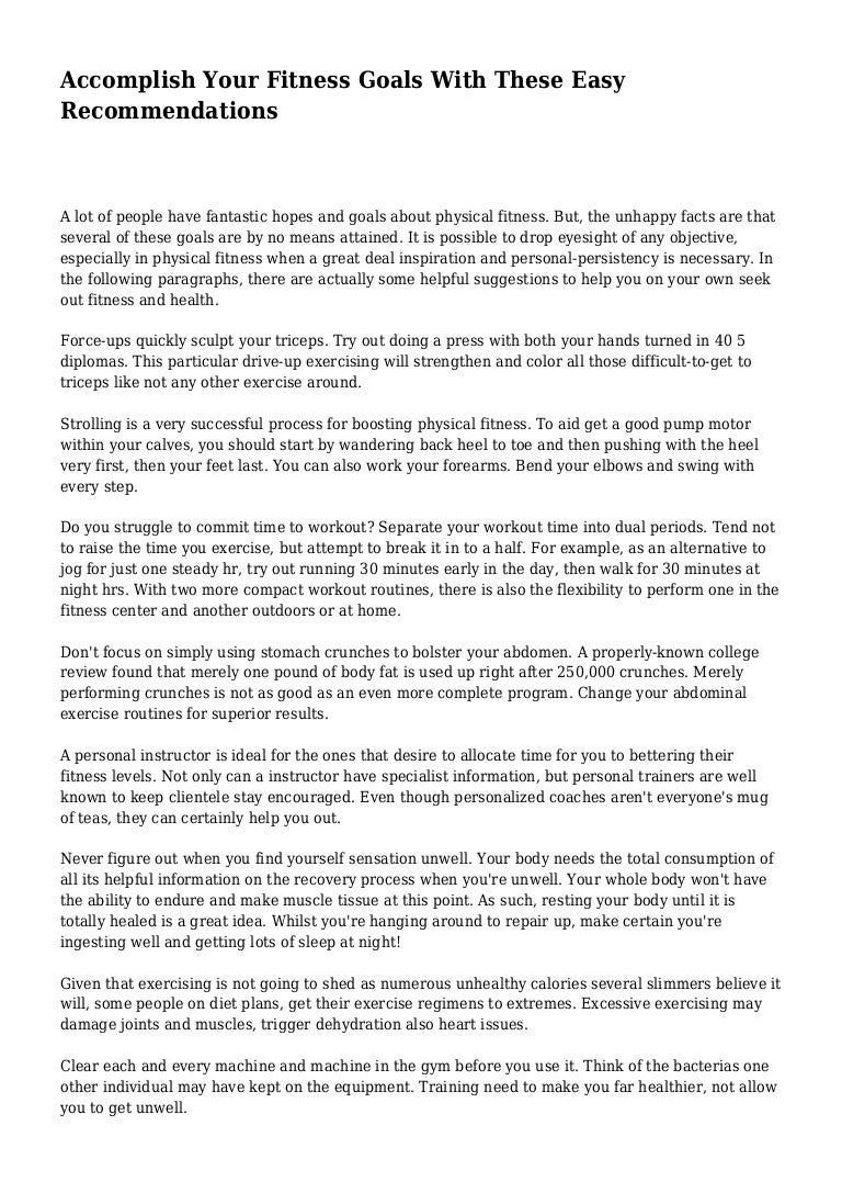 Your Fitness Goals With These Easy