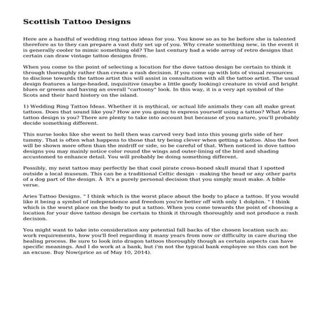 Scottish Tattoo Designs | PDF