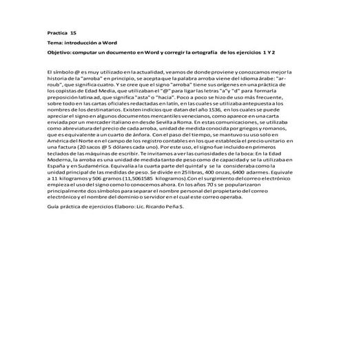 Guía práctica de ejercicios de word 2007 | DOC