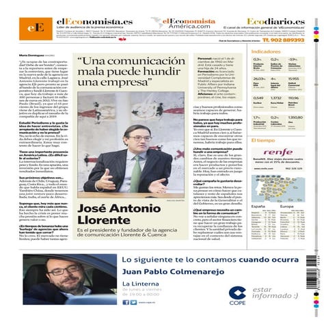 José Antonio Llorente en la contra de El Economista