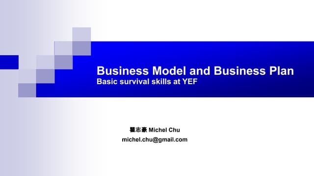 Business Model& Business Plan