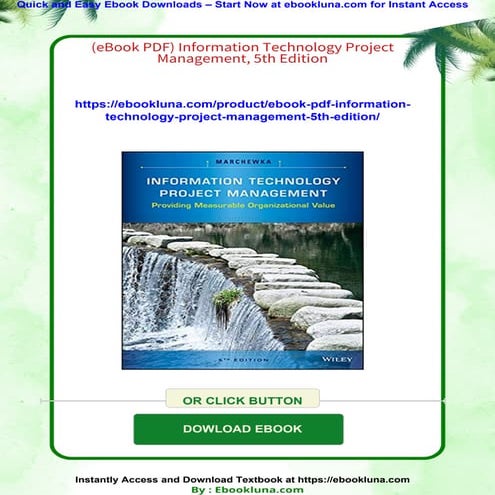 (eBook PDF) Information Technology Project Management, 5th Edition