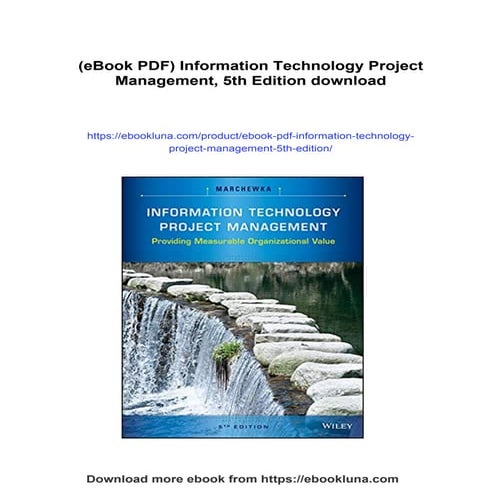 (eBook PDF) Information Technology Project Management, 5th Edition