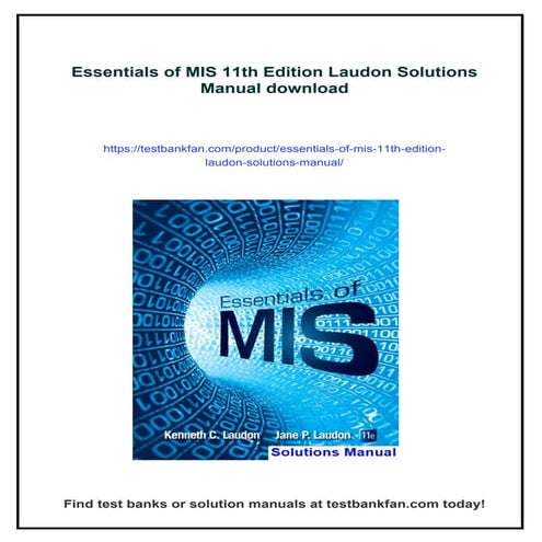 Essentials of MIS 11th Edition Laudon Solutions Manual