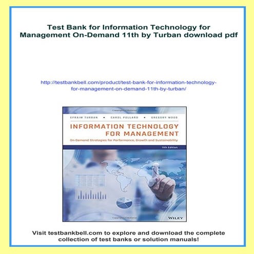 Test Bank for Information Technology for Management On-Demand 11th by ...