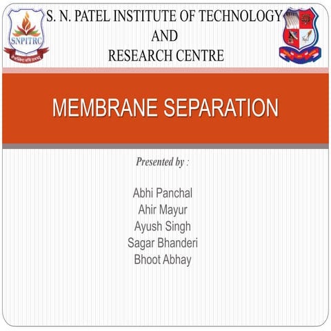 Membrane separation (osmotic)