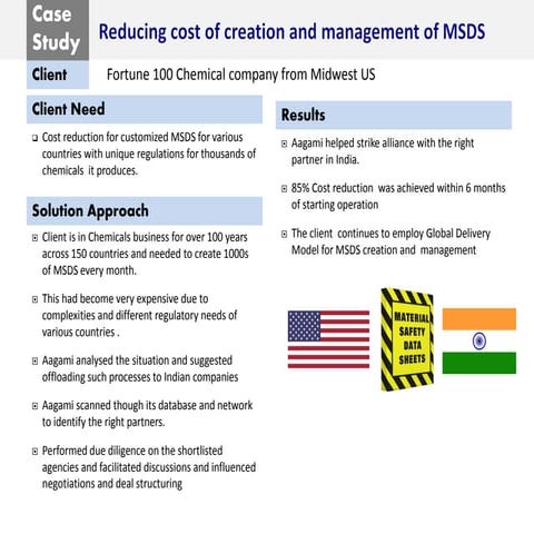 Aagami Case Study - Reducing cost of creation and management of MSDS