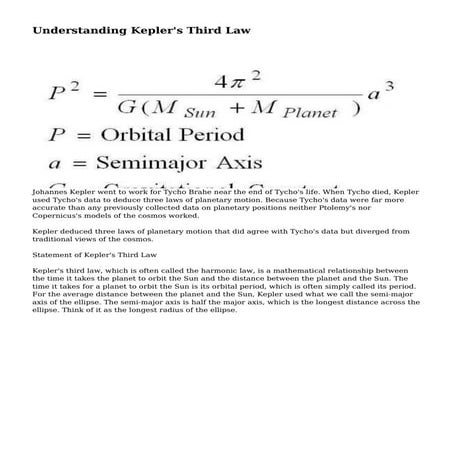 Understanding Kepler's Third Law