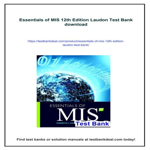 Essentials of MIS 12th Edition Laudon Test Bank | PDF