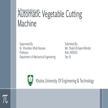 Study on Automatic Vegetable Cutting Machine