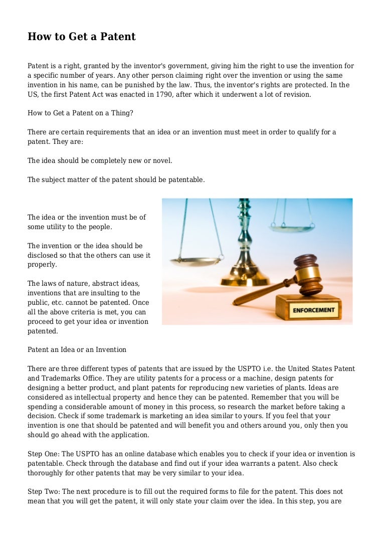 How To Get A Patent