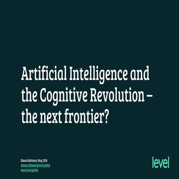 Artificial Intelligence and the Cognitive Revolution – the next frontier?