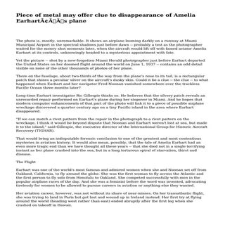 Piece of metal may offer clue to di...