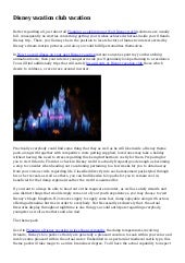 Disney vacation club vacation