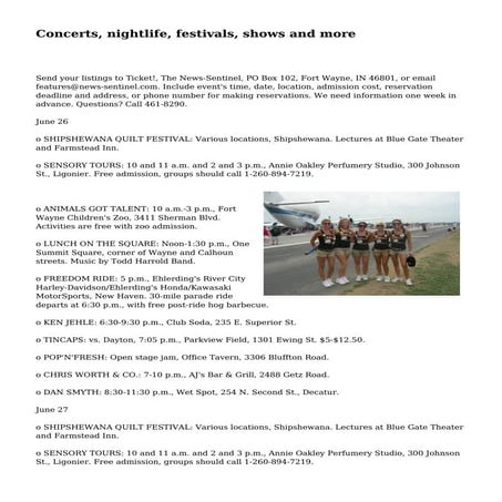 Concerts, nightlife, festivals, shows and more