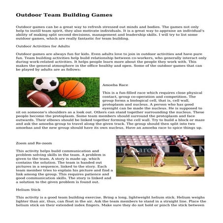 Outdoor Team Building Games