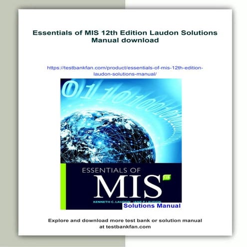 Essentials of MIS 12th Edition Laudon Solutions Manual