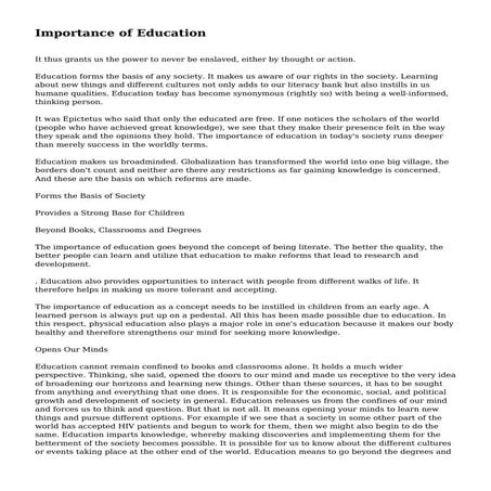 Importance of Education