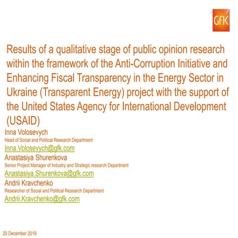 Results of the Quantitative Public Opinion Poll of the USAID Transparent Ener...