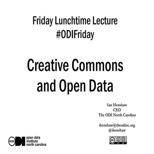 Creative Commons and Open Data