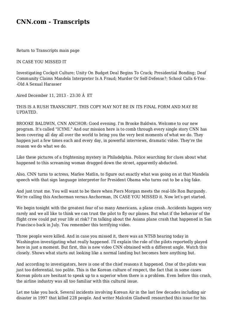 Cnn transcripts