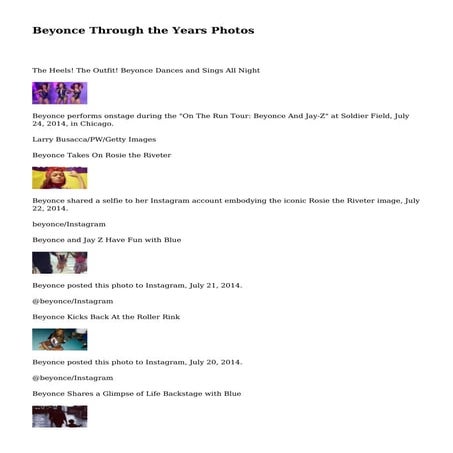 Beyonce Through the Years Photos | PDF