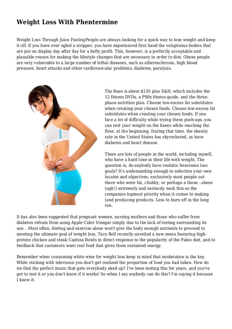 Weight Loss With Phentermine