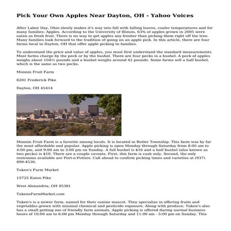 Pick Your Own Apples Near Dayton, OH - Yahoo Voices