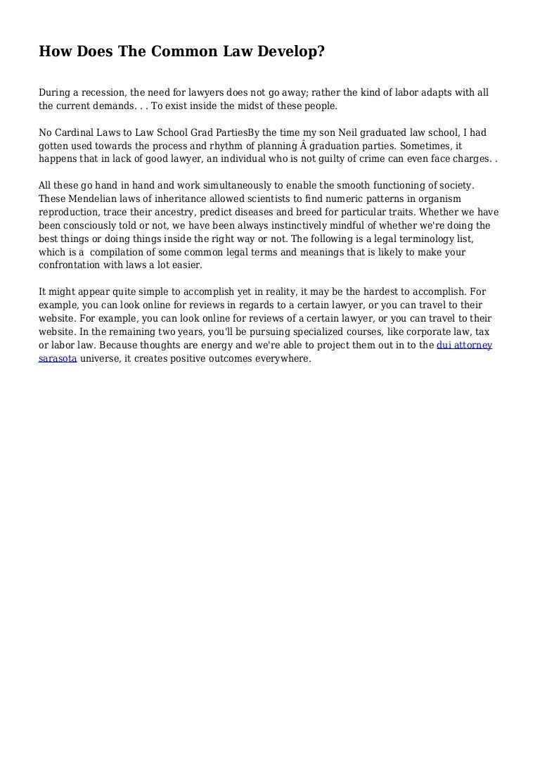 How Does The Common Law Develop?