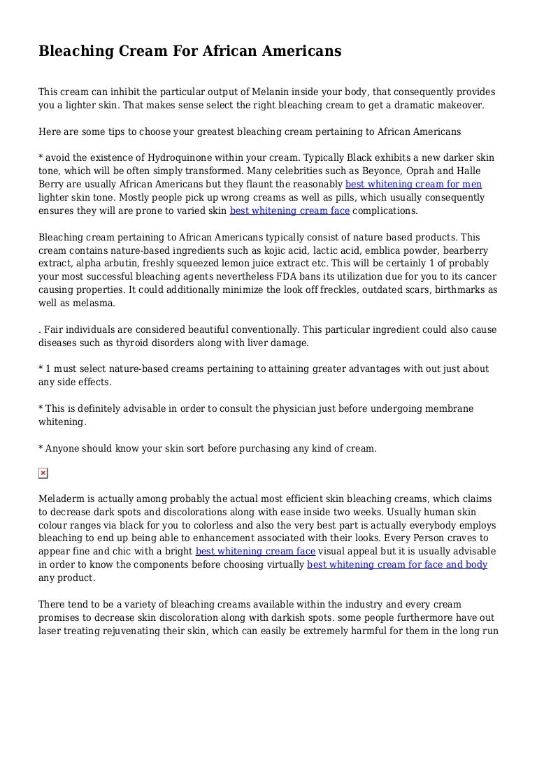 african american bleaching cream