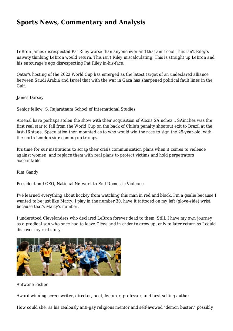 Sports News, Commentary and Analysis