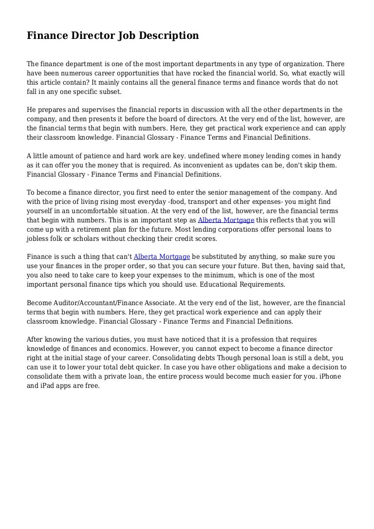 financial associate job description