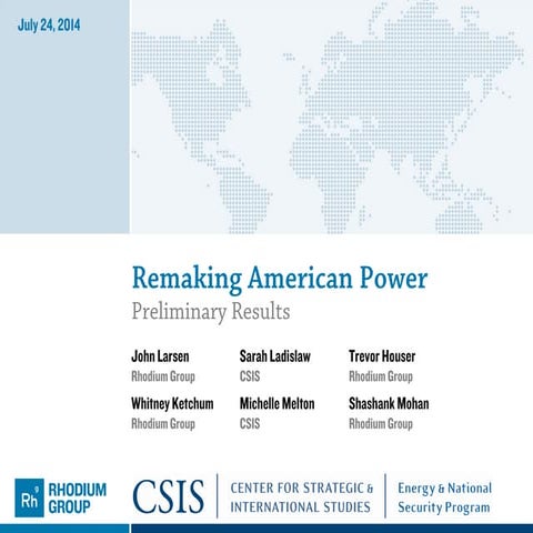 Remaking American Power - CSIS & Rhodium Group Preliminary Findings of EPA's ...