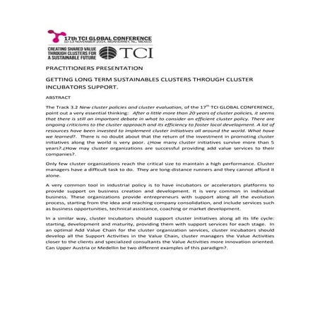 Abstract Ponencia TasoCluster en TCI Network 2014 (Monterrey)
