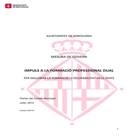 Mesura de govern per l'impuls a la Formacio Professional Dual