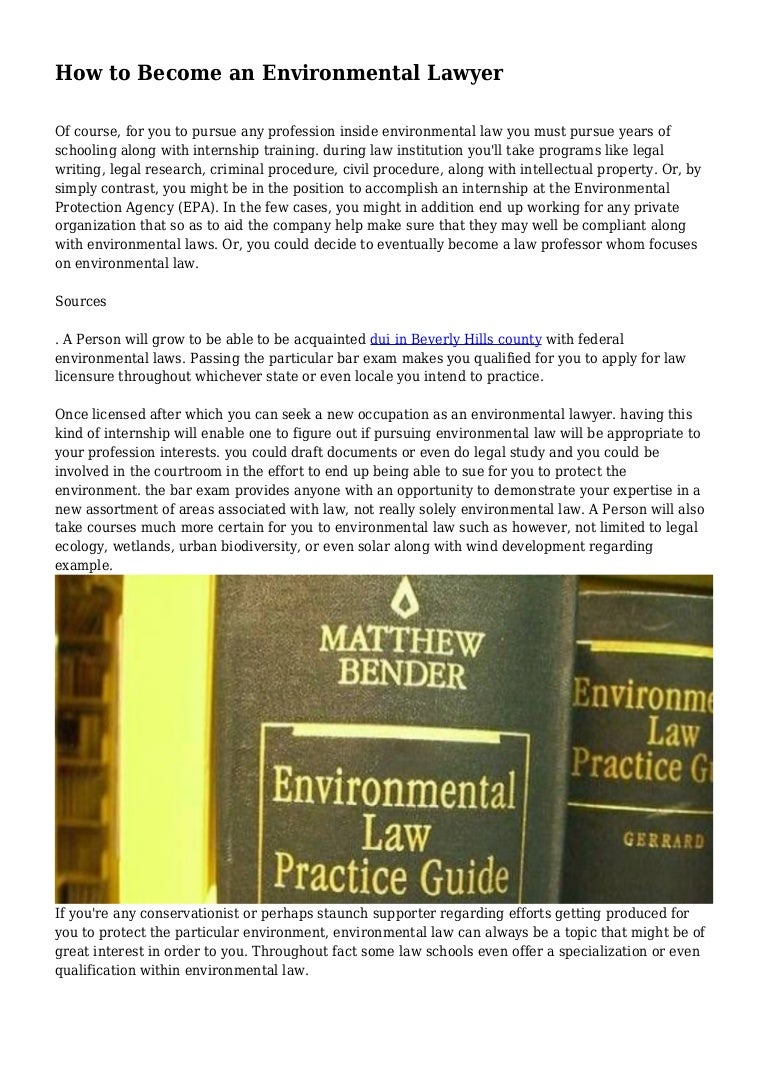 How to an Environmental Lawyer