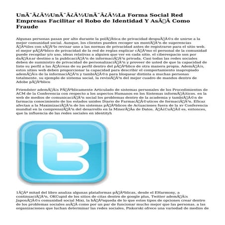 Un�Un�Un�La Forma Social Red Empresas Facilitar el Robo de Identidad Y Así Co...