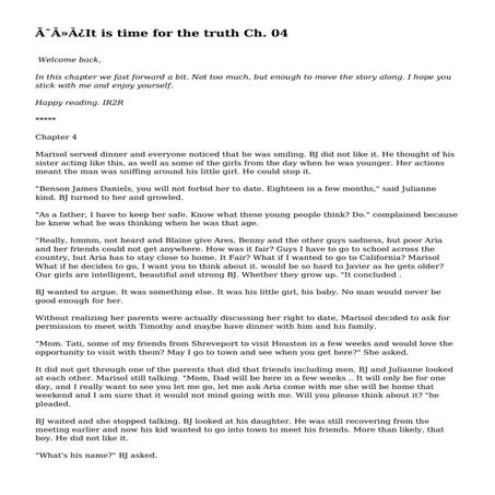 ﻿It is time for the truth Ch. 04
