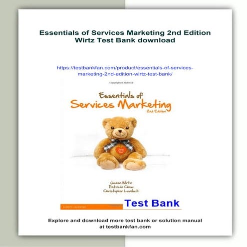 Essentials of Services Marketing 2nd Edition Wirtz Test Bank | PDF