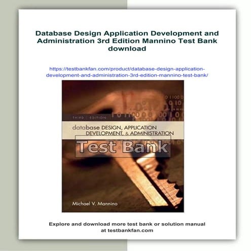 Database Design Application Development and Administration 3rd Edition Mannin...
