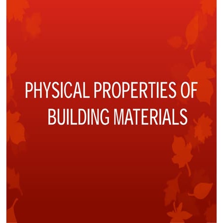 BUILDING MATERIALS 1